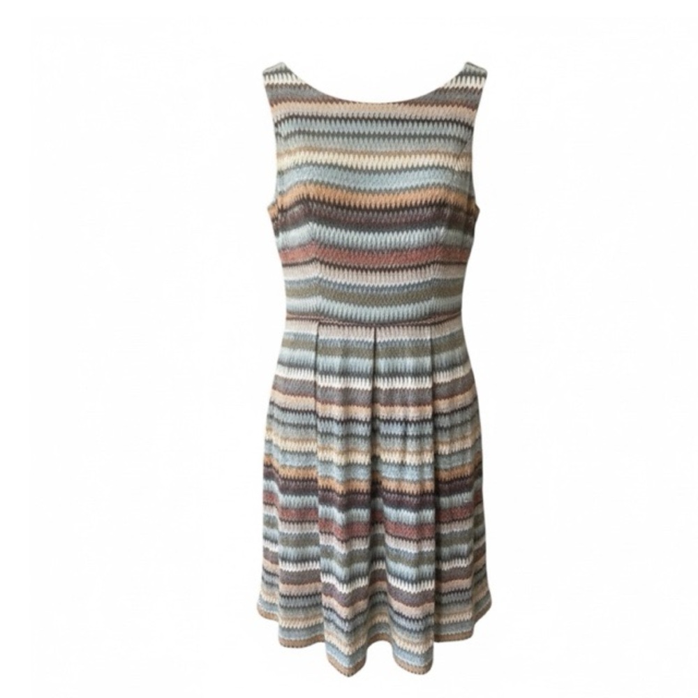 Boston Proper Muse Striped Pleated Sleeveless Dress
